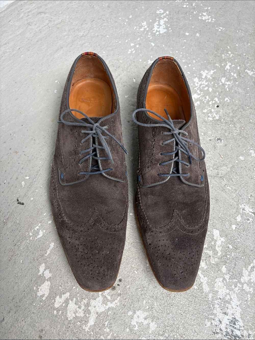 Paul Smith perforated suede wing tip shoes
